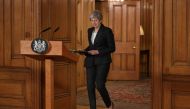 Britain's Prime Minister Theresa May prepares to make a statement about Brexit in Downing Street in London, Britain March 20, 2019. Jonathan Brady/Pool via Reuters