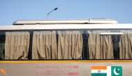 The India-Pakistan 'friendship bus' is pictured at the Wagah-Attari border crossing, India, March 15, 2019.  REUTERS/Alasdair Pal