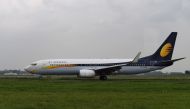 (FILES) This file photo taken on September 10, 2018, shows a Jet Airways plane at Indira Gandhi International Airport in New Delhi. AFP / Sajjad HUSSAIN