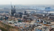 An aerial view shows a chemical plant after an explosion in Yancheng in China's eastern Jiangsu province, on March 23, 2019. China OUT / AFP / STR