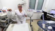 Jasenka Grujic, a gynaecologist and a prominent voice for reproductive rights, poses on February 13, 2019, at her private clinic in Zagreb, Croatia AFP