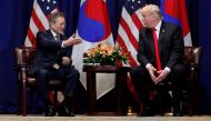 File photo of U.S. President Donald Trump holds a bilateral meeting with South Korean President Moon Jae-in on the sidelines of the 73rd United Nations General Assembly in New York, U.S., September 24, 2018. REUTERS/Carlos Barria