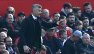 Manchester United's Norwegian manager Ole Gunnar Solskjaer gestures from the touchline during the English Premier League football match between Manchester United and Watford at Old Trafford in Manchester, north west England, on March 30, 2019.   AFP / Pau