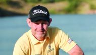Stephen Gallacher of Scotland holds his trophy after winning the men's Hero Indian Open golf tournament in Gurgaon on the outskirts of New Delhi on March 31, 2019. AFP / Money Sharma
