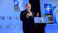 US Secretary of State Mike Pompeo holds a press conference after meetings of NATO foreign ministers during the 70th anniversary of the alliance at the US Department of State April 4, 2019, in Washington, DC. / AFP / Brendan Smialowski