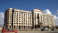 A damaged building is pictured in Libya's eastern city of Benghazi on April 8, 2019.  AFP / Abdullah Doma 