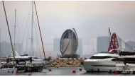 The eye-catching air purification system in Hong Kong suffered a malfunction shortly after it began operating. (AFP/Vivek Prakash)