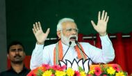 Indian Prime Minister Narendra Modi gestures while speaking at an election rally during the first phase of the Indian general elections in Bhagalpur, in the Indian state of Bihar on April 11, 2019.   AFP / Sachin KUMAR