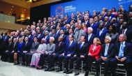 Central bank governors and other global finance officials sit for a group photo at the IMF and World Bank's 2019 Annual Spring Meetings, in Washington, April 13, 2019. Reuters/James Lawler Duggan