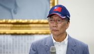 Terry Gou, founder and chairman of Foxconn, looks on during an announcement of seeking the nomination of Taiwan's opposition Kuomintang party to run for the island's presidency, in Taipei, Taiwan April 17, 2019. REUTERS/Tyrone Siu