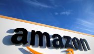 FILE PHOTO: The logo of Amazon is seen at the company logistics centre in Boves, France, Jan. 19, 2019. REUTERS/Pascal Rossignol