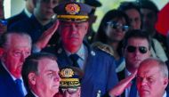 Brazilian President Jair Bolsonaro (L) attends a ceremony to mark the Army Day, in Sao Paulo, Brazil, on April 18, 2019. AFP / Miguel Schincariol
