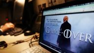 An illustration shows a Game of Thrones-styled montage from US President Donald Trump's twitter page in Washington, DC on April 18, 2019.  AFP / Mandel Ngan
 