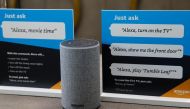 File photo of Prompts on how to use Amazon's Alexa personal assistant are seen in an Amazon ‘experience centre’ in Vallejo, California, U.S., May 8, 2018. Picture taken May 8, 2018. REUTERS/Elijah Nouvelage/File Photo