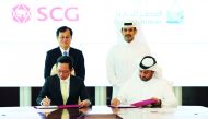 H E Saad bin Sherida Al Kaabi, the Minister of State for Energy Affairs and the President and CEO of Qatar Petroleum, witnessing the signing ceremony.
