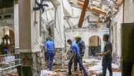 An inside view of the St. Anthony's Shrine after an explosion hit St Anthony's Church in Kochchikade in Colombo, Sri Lanka on April 21, 2019. Chamila Karunarathne - Anadolu Agency