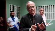 Managua's Bishop Silvio Baez speaks with journalists after a resurrection mass in Esquipulas, Nicaragua April 21, 2019. Reuters/Oswaldo Rivas