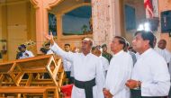 Sri Lankan President Maithripala Sirisena (2nd R) visits the St. Sebastian Church after the multiple terror attacks in Negombo, Sri Lanka on April 23 , 2019. The Presidential Office of Sri Lanka