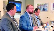 GU-Q Professor of Government, Rory Miller, speaking during workshop.