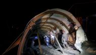 Employees walk at the coal mine of Skhidkarbon company following an alleged methane explosion near the separatist-controlled city of Luhansk, Ukraine April 26, 2019. REUTERS/Alexander Ermochenko
