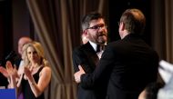 White House Correspondents' Association president Olivier Knox of SiriusXM concludes the annual White House Correspondents Association Dinner in Washington, April 27, 2019. REUTERS/James Lawler Duggan