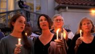 A candlelight vigil is held at Rancho Bernardo Community Presbyterian Church for victims of a shooting incident at the Congregation Chabad synagogue in Poway, north of San Diego, California, U.S. April 27, 2019. REUTERS/John Gastaldo