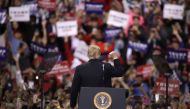 US President Donald Trump greets the crowd of supporters before he speaks at a Make America Great Again rally on April 27, 2019 in Green Bay, Wisconsin. Darren Hauck/AFP 