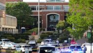 Police keeps the campus on lockdown after a shooting at the University of North Carolina Charlotte in University City, Charlotte, on April 30, 2019. AFP / Logan Cyrus