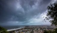 Clouds loom ahead of cyclone Fani in Visakhapatnam, India, May 1, 2019. (REUTERS)
