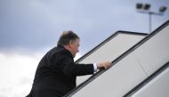 US Secretary of State Mike Pompeo makes his way to board a plane before departing from Rovaniemi Airport in Rovaniemi, Finland, after taking part in the 11th Ministerial Meeting of the Arctic Council on May 7, 2019. AFP / POOL / MANDEL NGAN