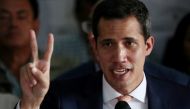 Venezuelan opposition leader Juan Guaido, who many nations have recognised as the country's rightful interim ruler, gestures during a news conference in Caracas, Venezuela May 9, 2019. REUTERS/Ivan Alvarado