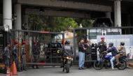The entrance of 'El Helicoide', a detention centre of the Bolivarian National Intelligence Service (SEBIN), where National Assembly vice president Edgar Zambrano is under arrest, is pictured in Caracas, Venezuela May 9, 2019. REUTERS/Ueslei Marcelino