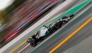 Mercedes' Lewis Hamilton during practice REUTERS/Juan Medina