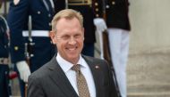 US Acting Secretary of Defense Patrick Shanahan speaks to the press prior to welcoming Latvian Defense Minister Artis Pabriks at the Pentagon in Washington, DC, on May 10, 2019. / AFP / NICHOLAS KAMM