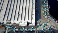 FILE PHOTO: An aerial photo shows Boeing 737 MAX airplanes parked on the tarmac at the Boeing Factory in Renton, Washington, U.S. March 21, 2019. REUTERS/Lindsey Wasson/File Photo