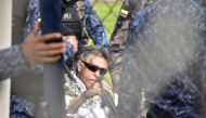 The ex-leader of the former FARC guerrilla Seuxis Pausias Hernandez Solarte, better known as Jesus Santrich, was recaptured few minutes after his release from La Picota prison in Bogotá, Colombia, on May 17, 2019 ( Juan David Moreno Gallego - Anadolu Agen
