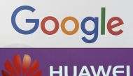 (Combo) This combination of file pictures created on May 19, 2019, shows the logo of the US multinational technology company Google and the logo of Chinese electronics firm Huawei. AFP / ALAIN JOCARD AND CHRISTOF STACHE