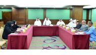 The officials from the Qatar Chamber and Ministry of Administrative Development, Labour and Social Affairs (MADLSA) at a meeting chaired by QC’s First Vice-Chairman and Head of Education Committee, Mohamed bin Ahmed bin Towar Al Kuwari, at the QC headquar