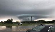 A storm cloud formation is seen in Collinsville, Oklahoma, U.S., May 20, 2019 in this picture obtained from social media on May 21, 2019. 