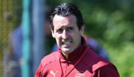 Arsenal's Spanish head coach Unai Emery takes a training session at Arsenal's Colney training centre in St. Albans on May 21, 2019 ahead of their Europa League final football match against Chelsea on May 29. / AFP / OLLY GREENWOOD