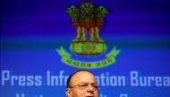 FILE PHOTO: India's Finance Minister Arun Jaitley attends a news conference sharing details about the recapitalisation of public sector banks in New Delhi, India, January 24, 2018. REUTERS/Saumya Khandelwal/File Photo