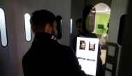 A man takes a picture of himself in the egg-shaped 3D virtual reality photo booth in Tallinn, Estonia, November 8, 2016. Reuters/Ints Kalnins