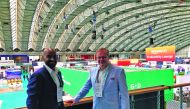 Henk Jan Hoogendoorn, Managing Director of Financial Sector Office (right), and El Sadiq Al Fatih Hamour, Director of Financial Institutions, Financial Sector Office, QFC, at ‘Money 20/20 Europe’ in the Netherlands. 
