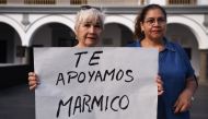 Journalists demonstrate against the kidnapping of their Mexican colleague Marcos Miranda Cogco in Boca del Rio, Veracruz State, Mexico on June 12, 2019.  AFP / Victoria Razo 