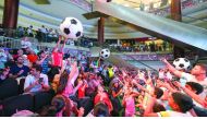 Football fans at Lagoona Mall