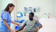 A Cameroonian player undergoing medical tests at Aspetar.