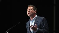 Democratic presidential candidate and Montana governor Steve Bullock speaks at the Iowa Democratic Party's Hall of Fame Dinner on June 9, 2019 in Cedar Rapids, Iowa. Scott Olson/Getty Images/AFP