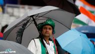 General view of a Pakistan fan as rain stops play. (Action Images via Reuters/Andrew Boyers) 