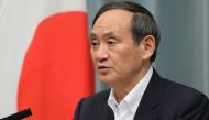 Japan's Cabinet Secretary Yoshihide Suga speaks during a press conference, after 6.8-magnitude earthquake hit the northwest of Japan, at the prime minister's official residence in Tokyo on late June 18, 2019.  AFP / Jiji Press