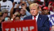 US President Donald Trump looks on during a rally at the Amway Center in Orlando, Florida to officially launch his 2020 campaign on June 18, 2019. / AFP / MANDEL NGAN